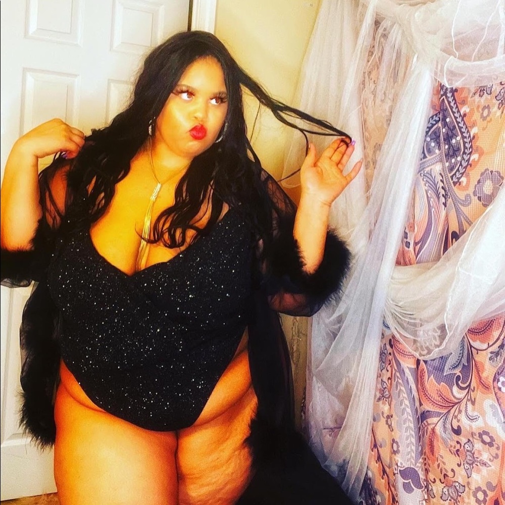 Glam Glitter Black Bodysuit